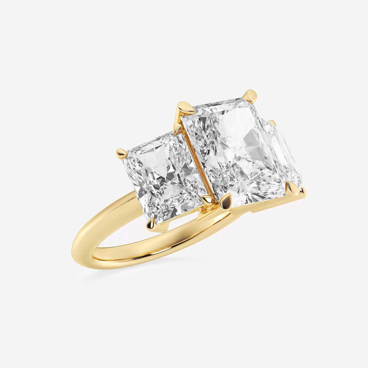 Additional Image 1 for  9 ctw Radiant Lab Grown Diamond Three-Stone Ring