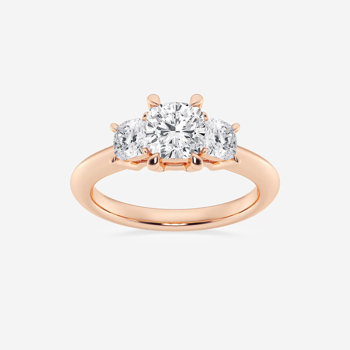 2  ctw Cushion Lab Grown Diamond Three-Stone Ring