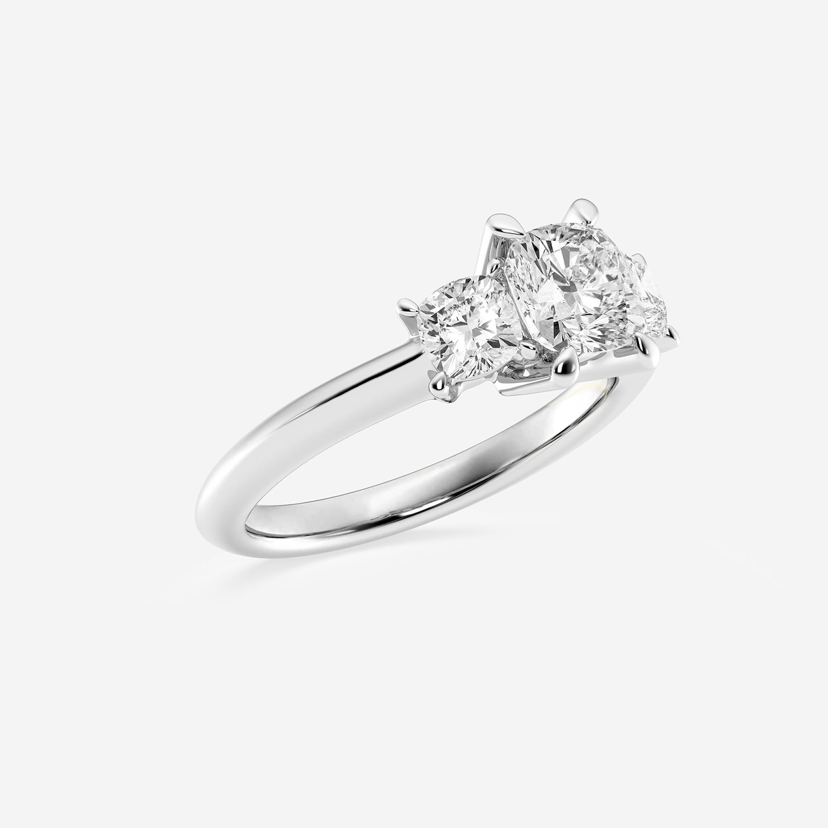 Additional Image 1 for  2  ctw Cushion Lab Grown Diamond Three-Stone Ring