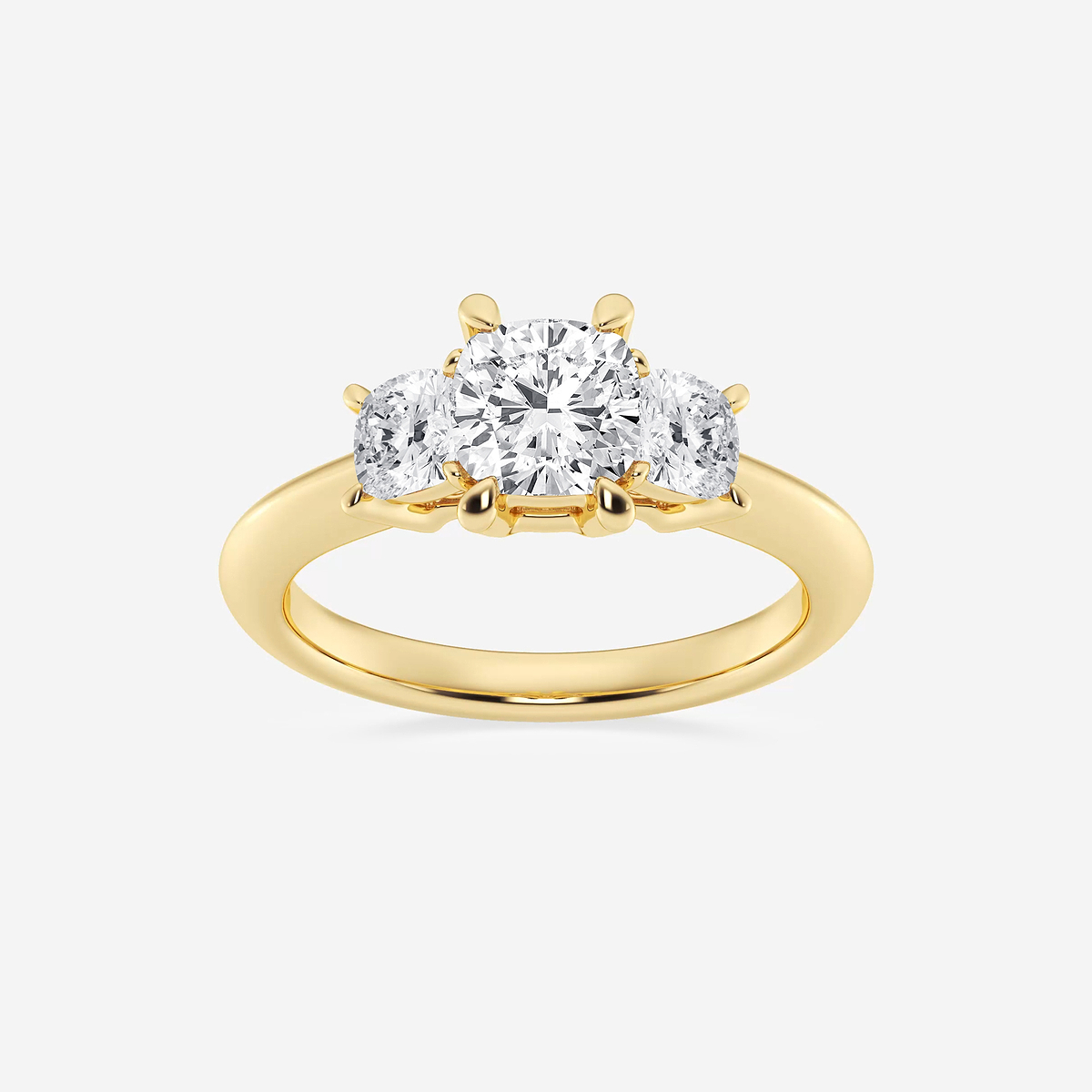 2  ctw Cushion Lab Grown Diamond Three-Stone Ring
