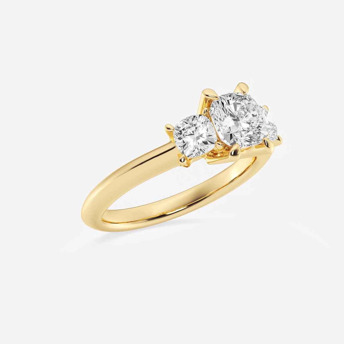 Additional Image 1 for  2  ctw Cushion Lab Grown Diamond Three-Stone Ring