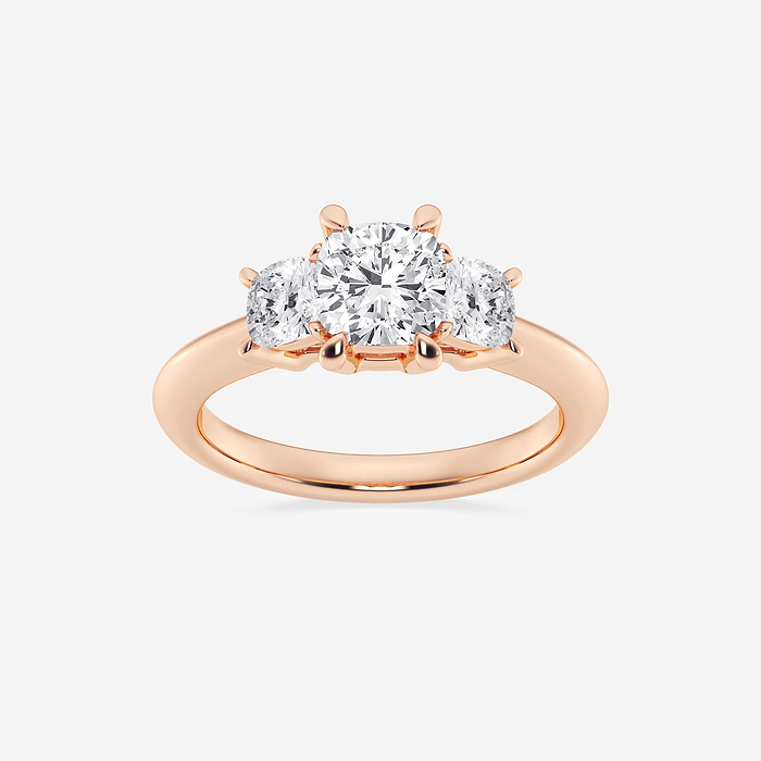 Athena - 2 ctw Cushion Lab Grown Diamond Three-Stone Ring
