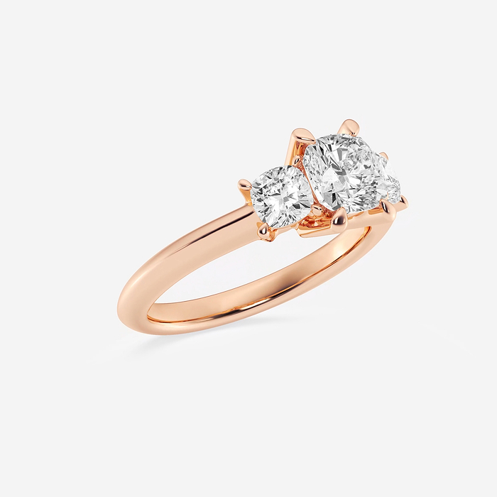 Athena - 2 ctw Cushion Lab Grown Diamond Three-Stone Ring