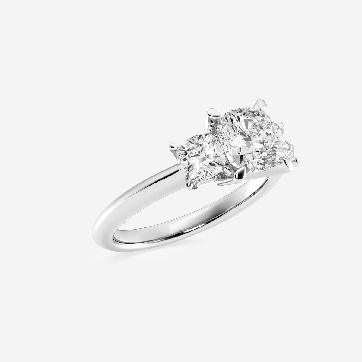 Additional Image 1 for  3 1/5 ctw Cushion Lab Grown Diamond Three-Stone Ring
