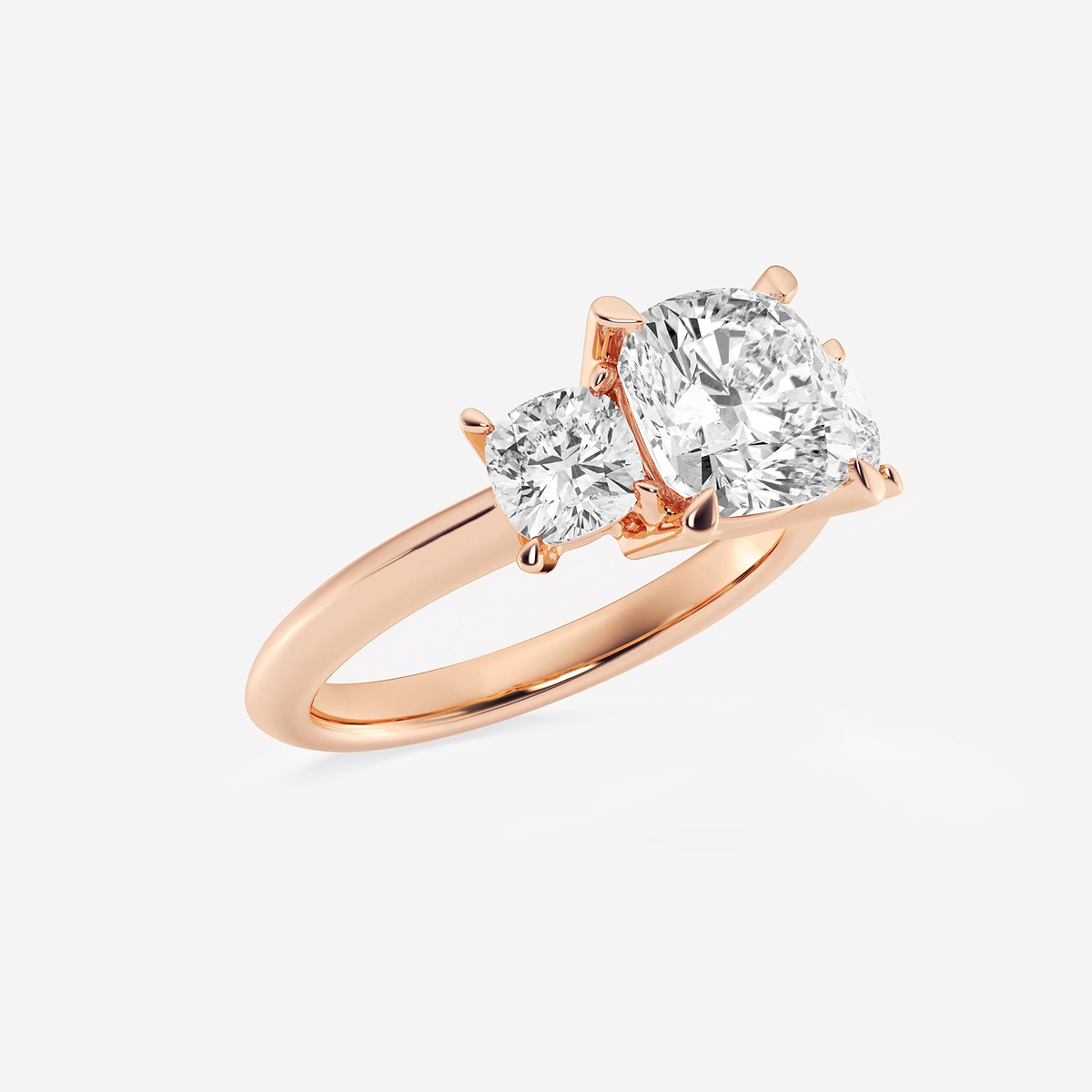Additional Image 1 for  4 ctw Cushion Lab Grown Diamond Three-Stone Ring