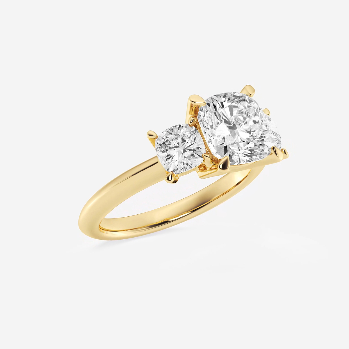 Additional Image 1 for  4 ctw Cushion Lab Grown Diamond Three-Stone Ring