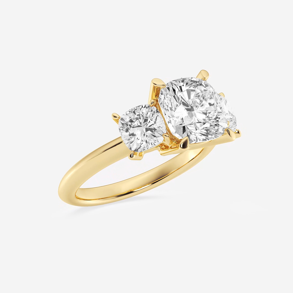 Additional Image 1 for  5 ctw Cushion Lab Grown Diamond Three-Stone Ring
