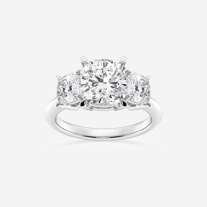 Cushion Three Stone Ring