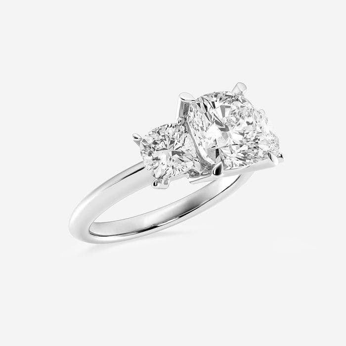 Cushion Three Stone Ring