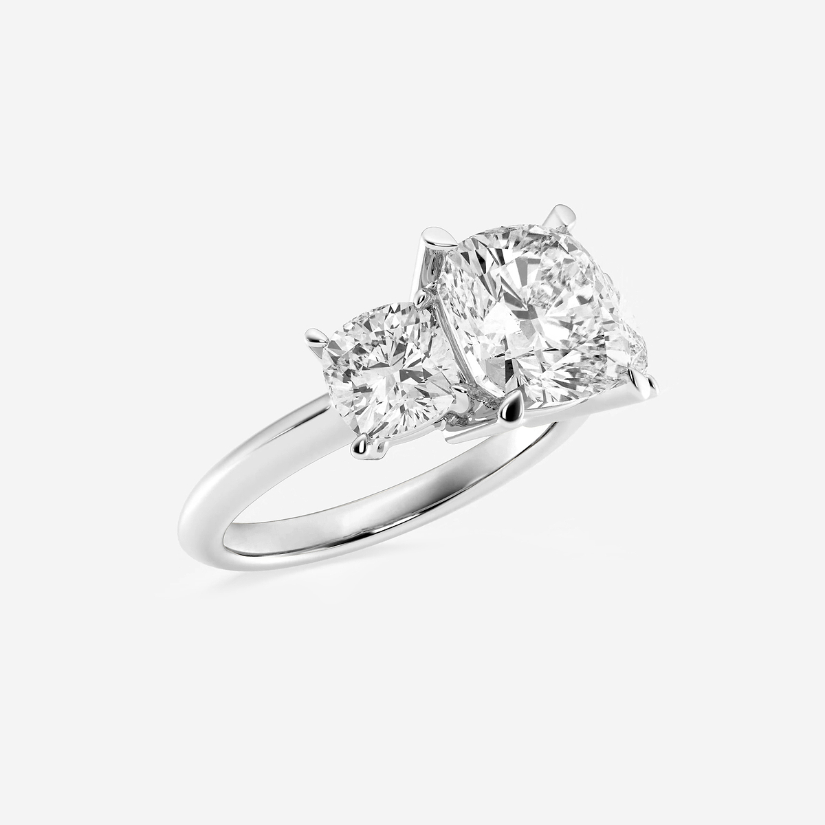 Additional Image 1 for  7 ctw Cushion Lab Grown Diamond Three-Stone Ring