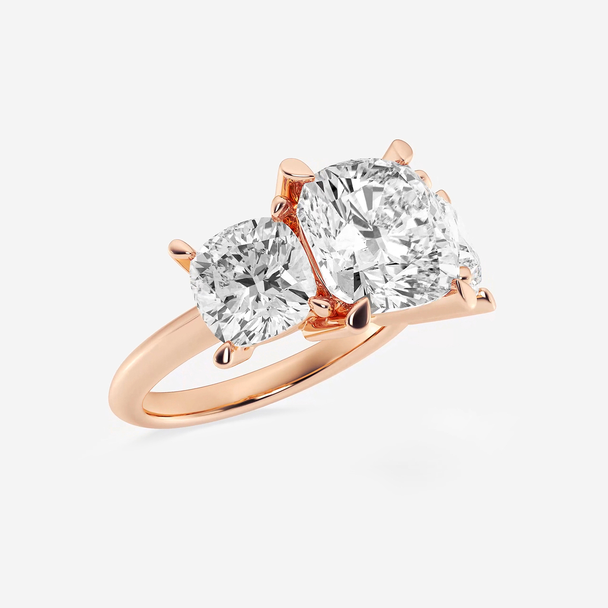Additional Image 1 for  9 ctw Cushion Lab Grown Diamond Three-Stone Ring