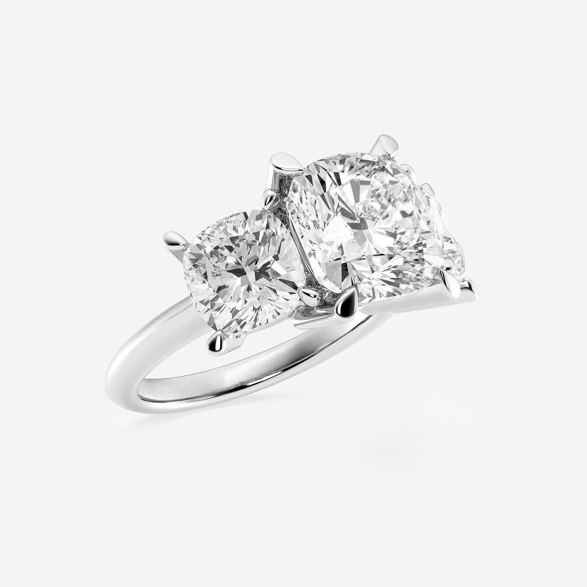 Additional Image 1 for  9 ctw Cushion Lab Grown Diamond Three-Stone Ring