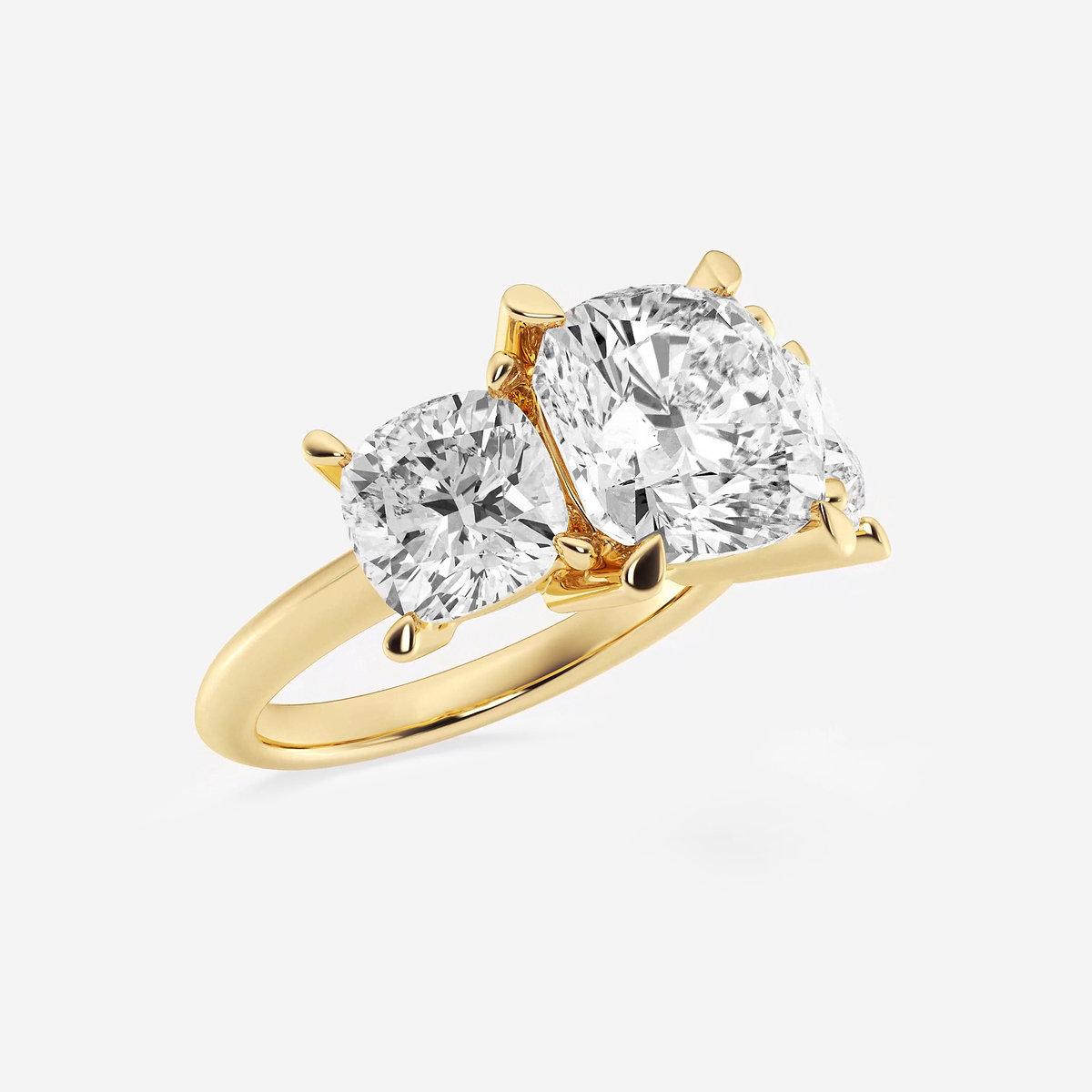 Additional Image 1 for  9 ctw Cushion Lab Grown Diamond Three-Stone Ring