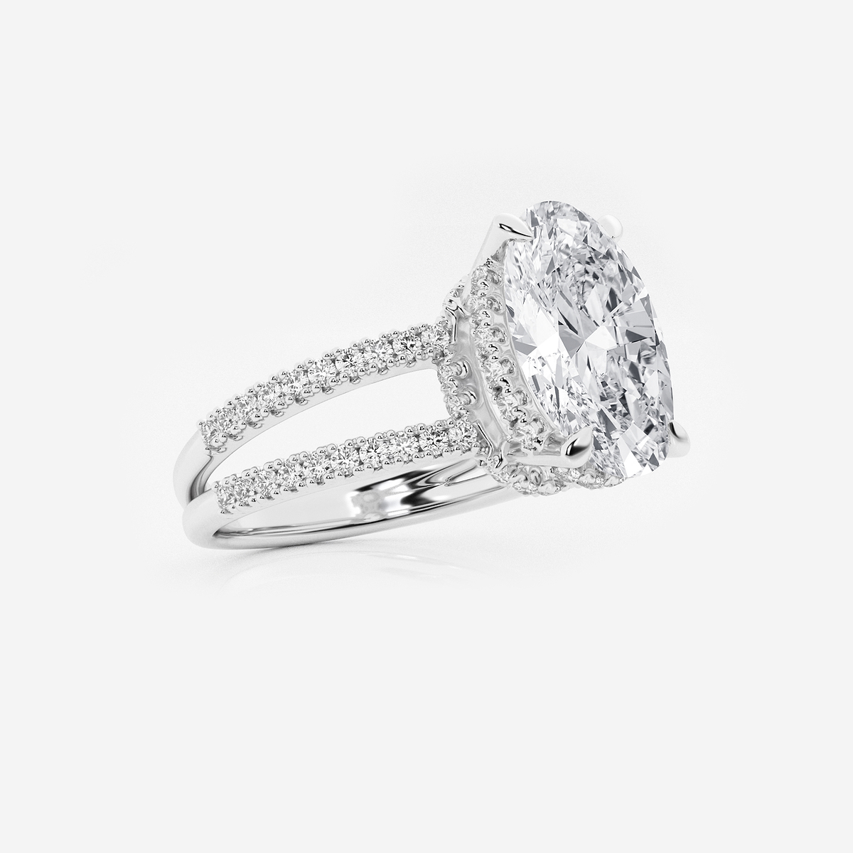 Additional Image 1 for  3 1/3 ctw Oval Lab Grown Diamond Split Shank Engagement Ring