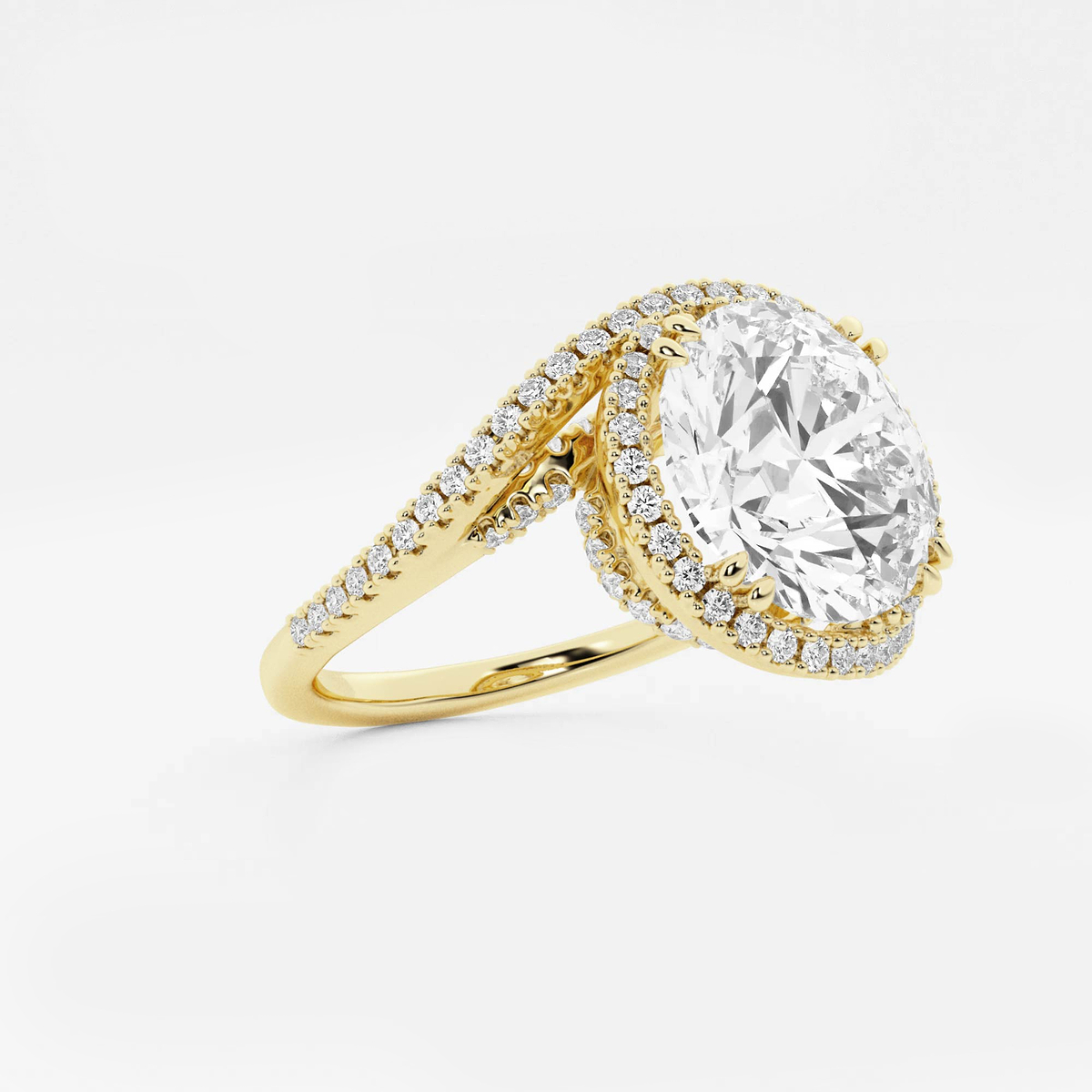 Additional Image 1 for  5 1/2 ctw Round Lab Grown Diamond Bypass Engagement Ring
