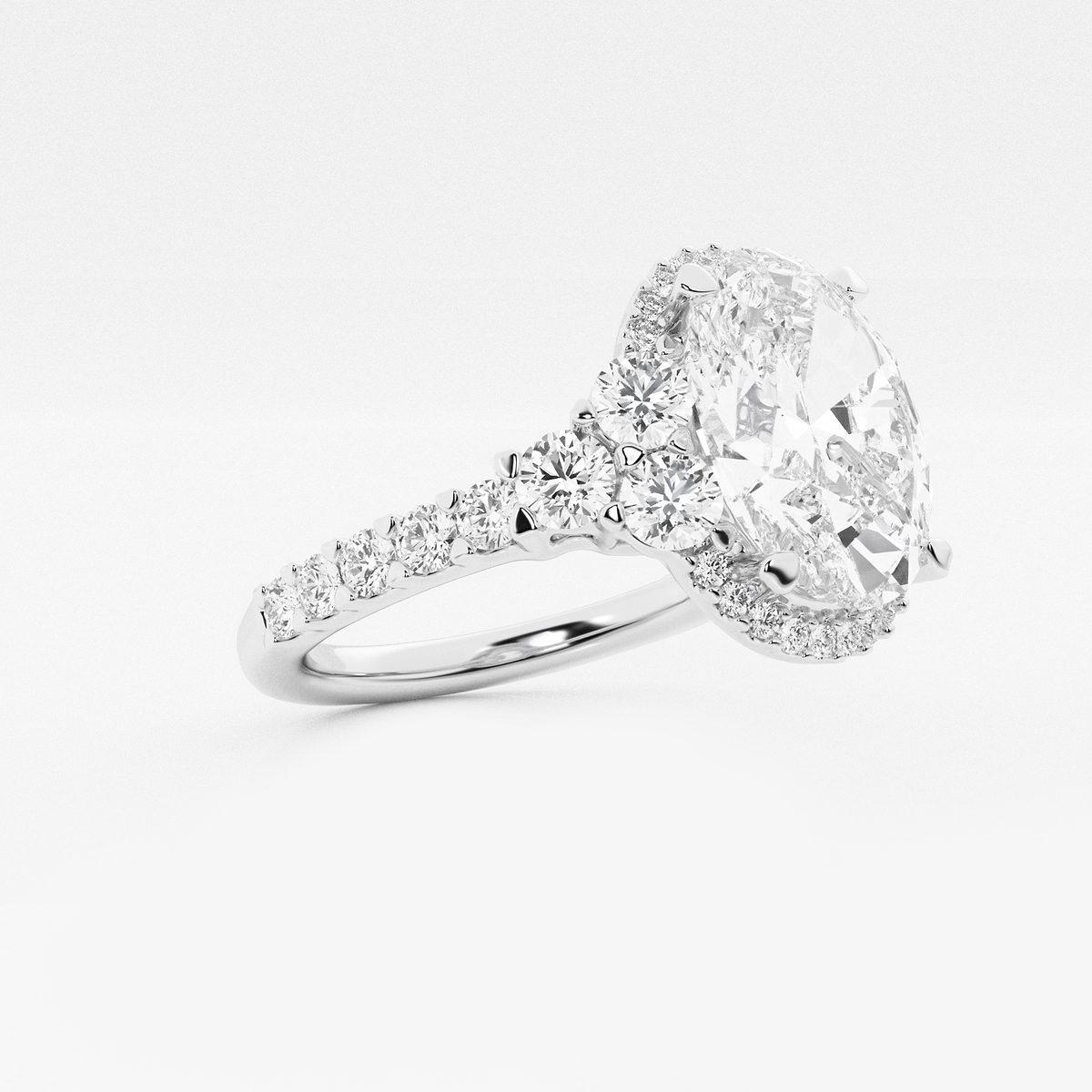 Additional Image 1 for  4 ctw Oval Lab Grown Diamond Halo Engagement Ring