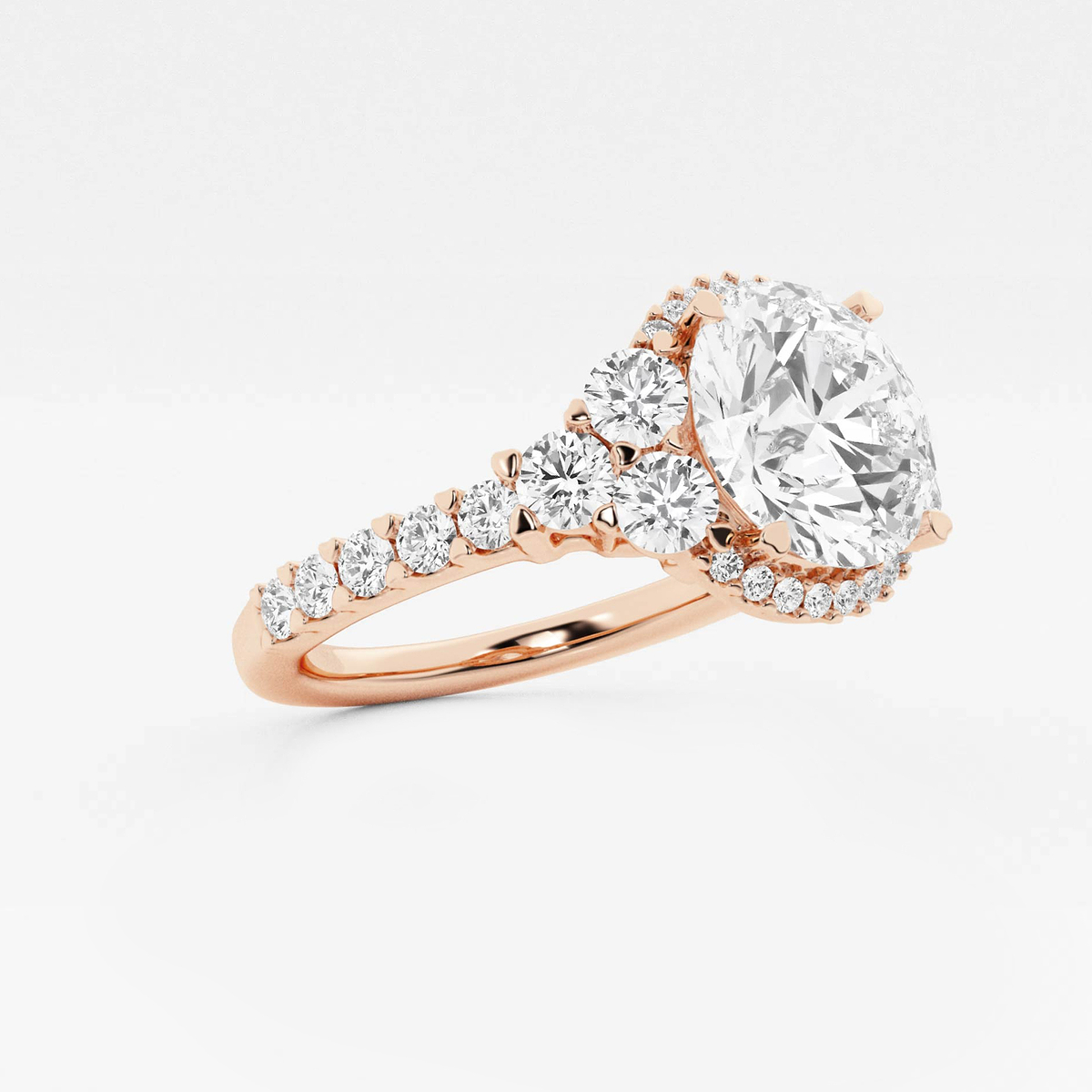 Additional Image 1 for  4 ctw Round Lab Grown Diamond Halo Engagement Ring