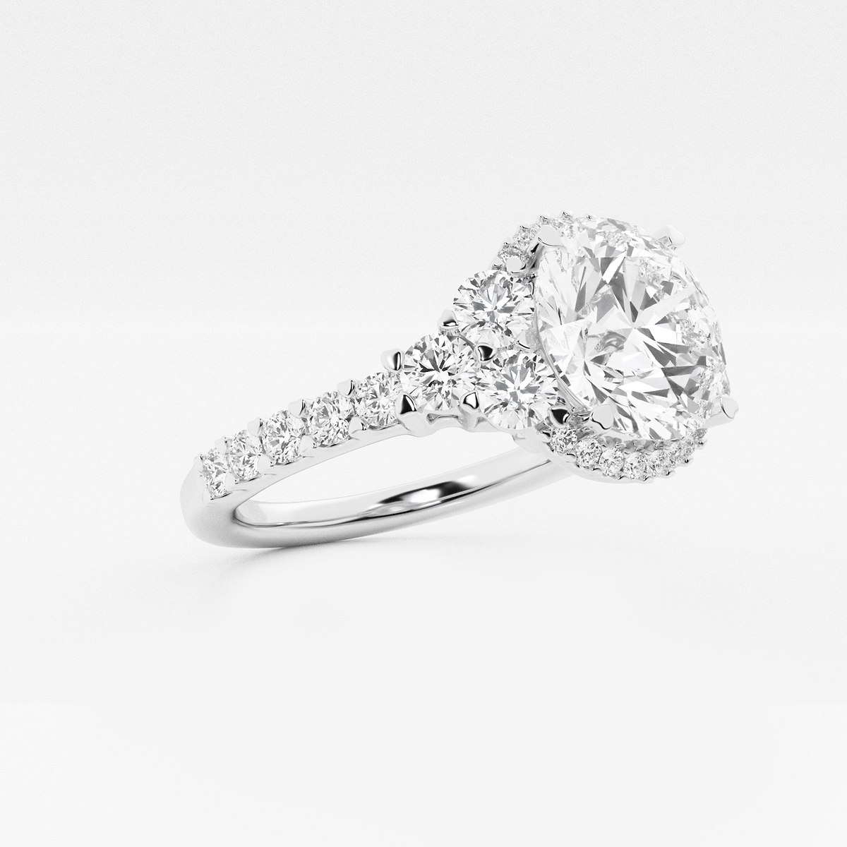 Additional Image 1 for  4 ctw Round Lab Grown Diamond Halo Engagement Ring