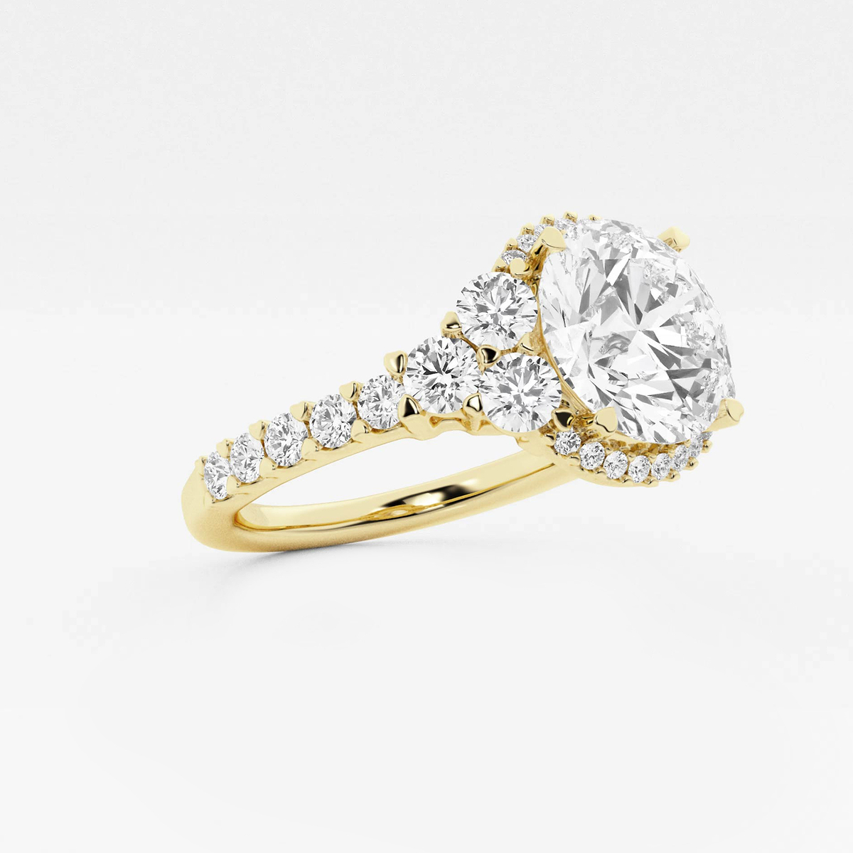 Additional Image 1 for  4 ctw Round Lab Grown Diamond Halo Engagement Ring