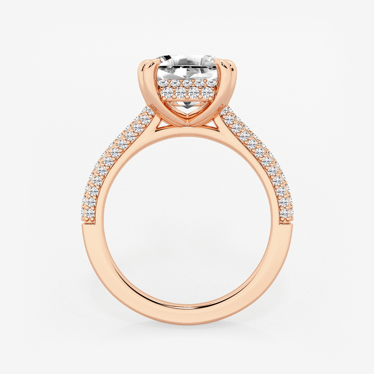 Additional Image 1 for  3 1/2 ctw Asscher Lab Grown Diamond Double Prong Hidden Halo Engagement Ring