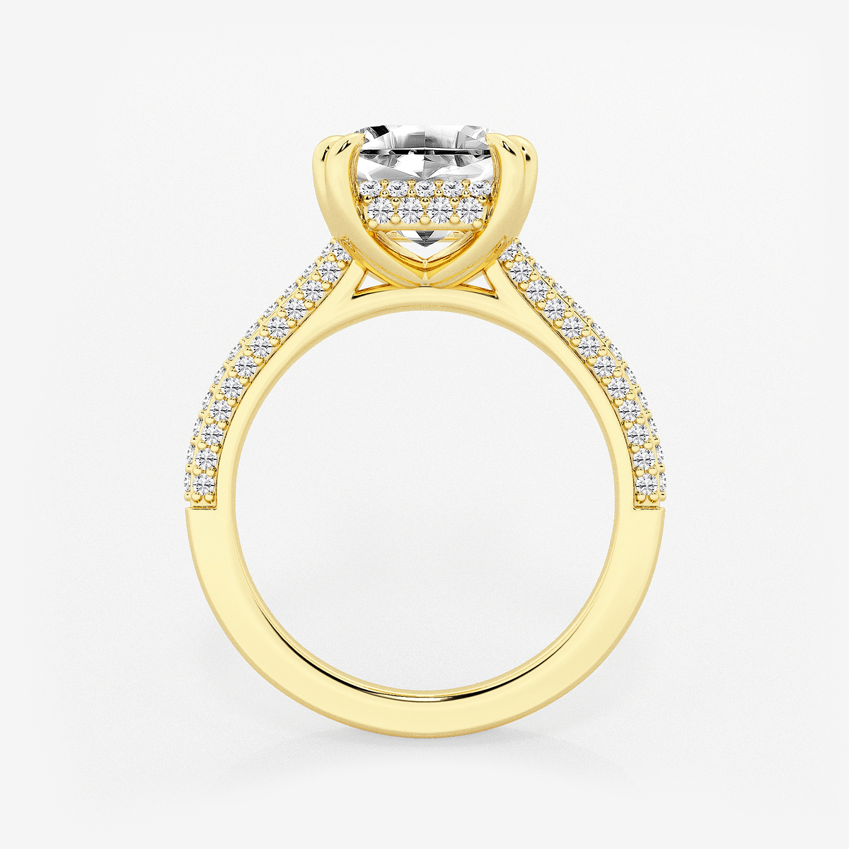 Additional Image 1 for  3 1/2 ctw Asscher Lab Grown Diamond Double Prong Hidden Halo Engagement Ring