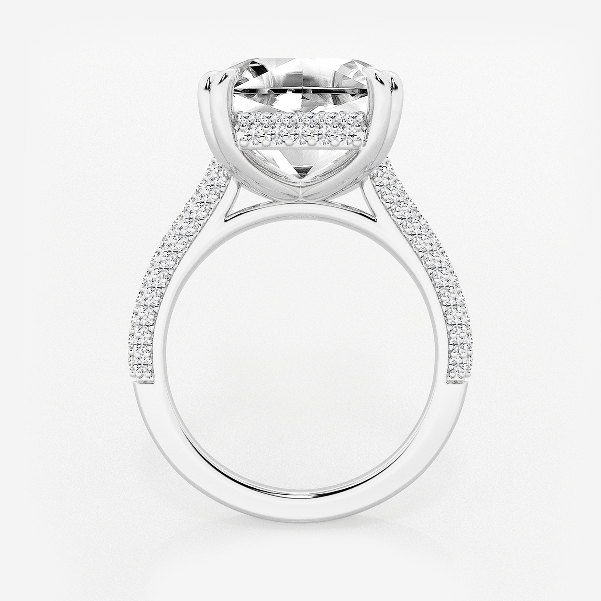Additional Image 1 for  8 3/4 ctw Asscher Lab Grown Diamond Double Prong Hidden Halo Engagement Ring