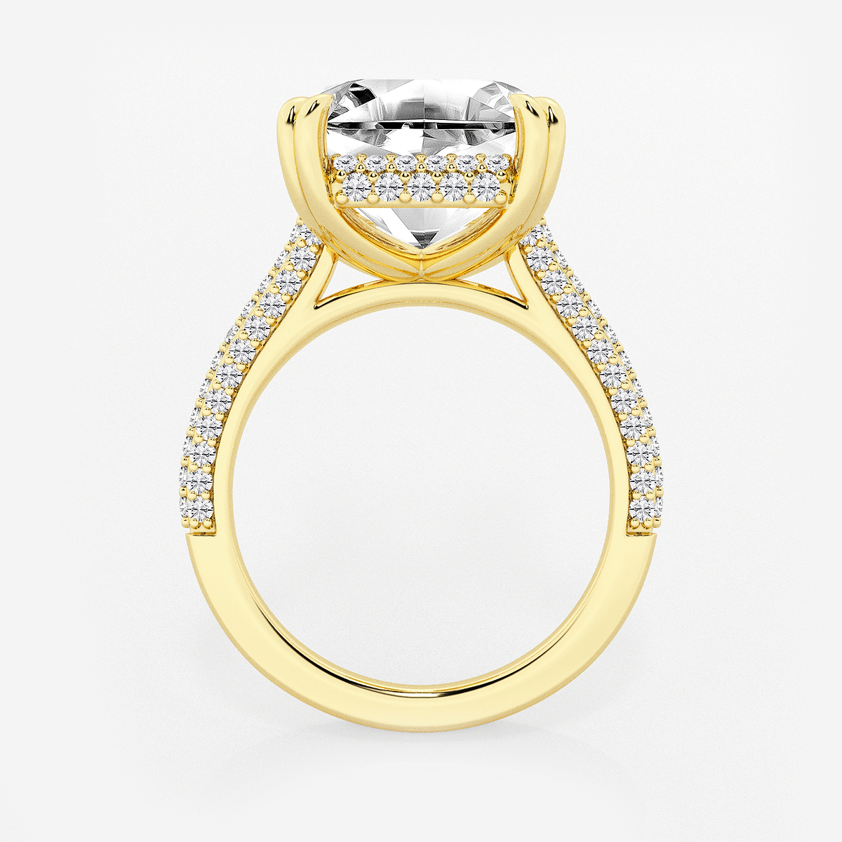 Additional Image 1 for  8 3/4 ctw Asscher Lab Grown Diamond Double Prong Hidden Halo Engagement Ring