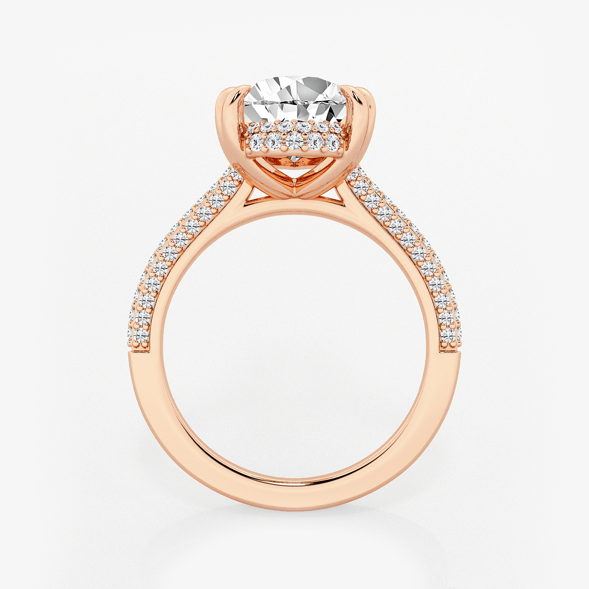 Additional Image 1 for  3 1/2 ctw Pear Lab Grown Diamond Double Prong Hidden Halo Engagement Ring
