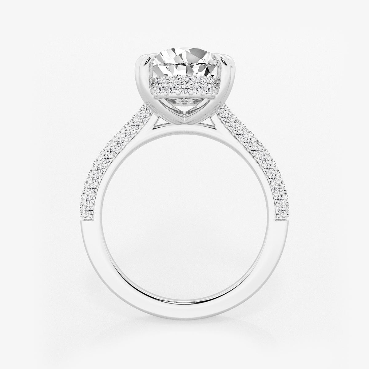 Additional Image 1 for  3 1/2 ctw Pear Lab Grown Diamond Double Prong Hidden Halo Engagement Ring