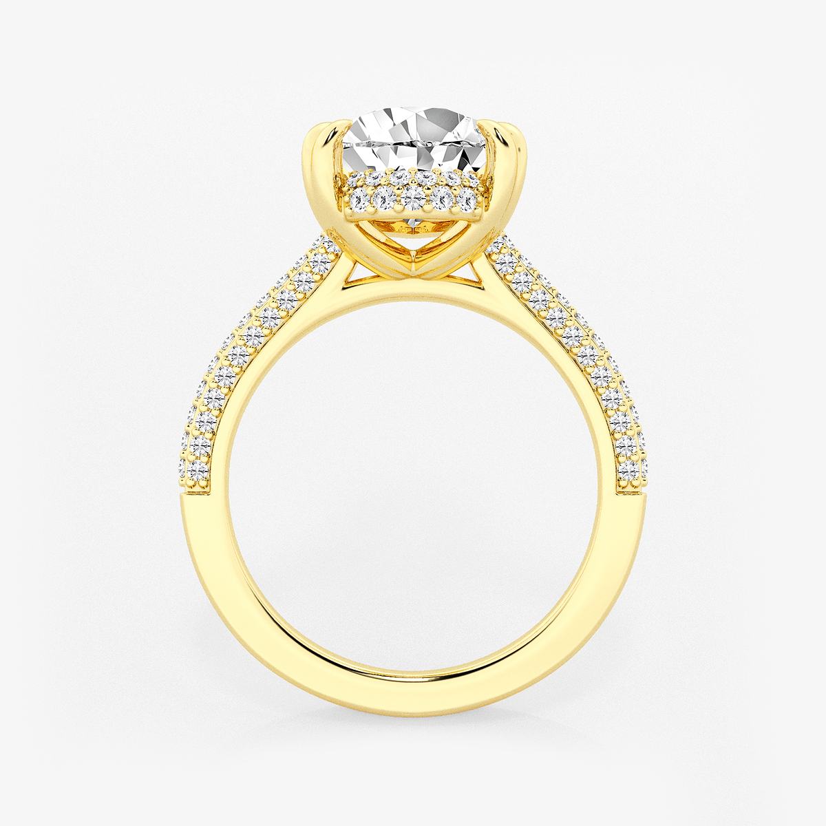 Additional Image 1 for  3 1/2 ctw Pear Lab Grown Diamond Double Prong Hidden Halo Engagement Ring