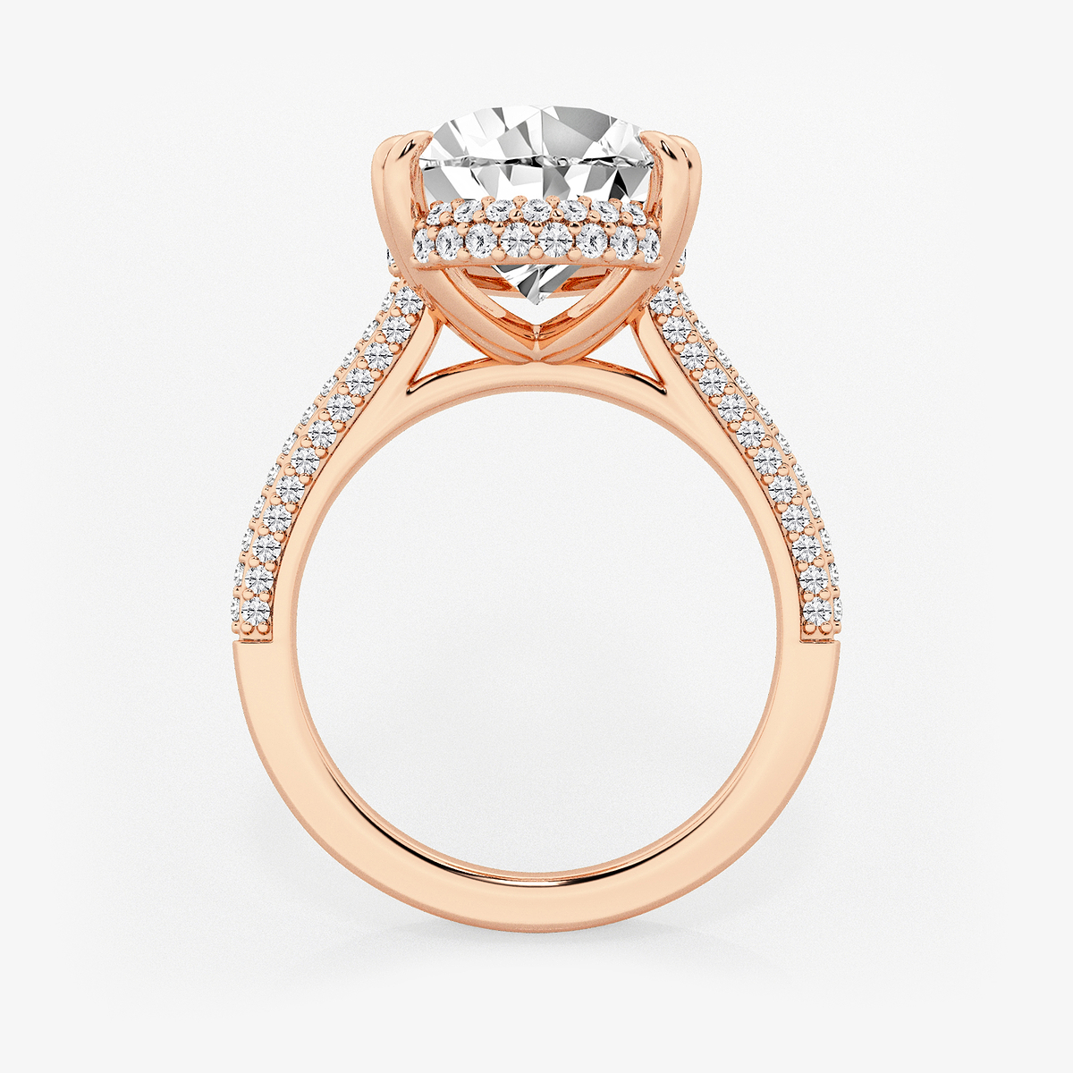 Additional Image 1 for  6 1/2 ctw Pear Lab Grown Diamond Double Prong Hidden Halo Engagement Ring