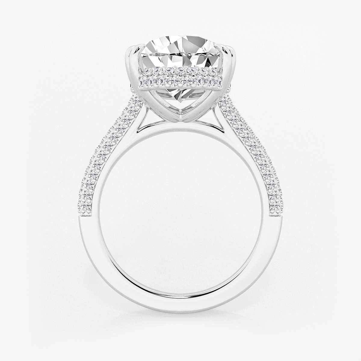 Additional Image 1 for  6 1/2 ctw Pear Lab Grown Diamond Double Prong Hidden Halo Engagement Ring