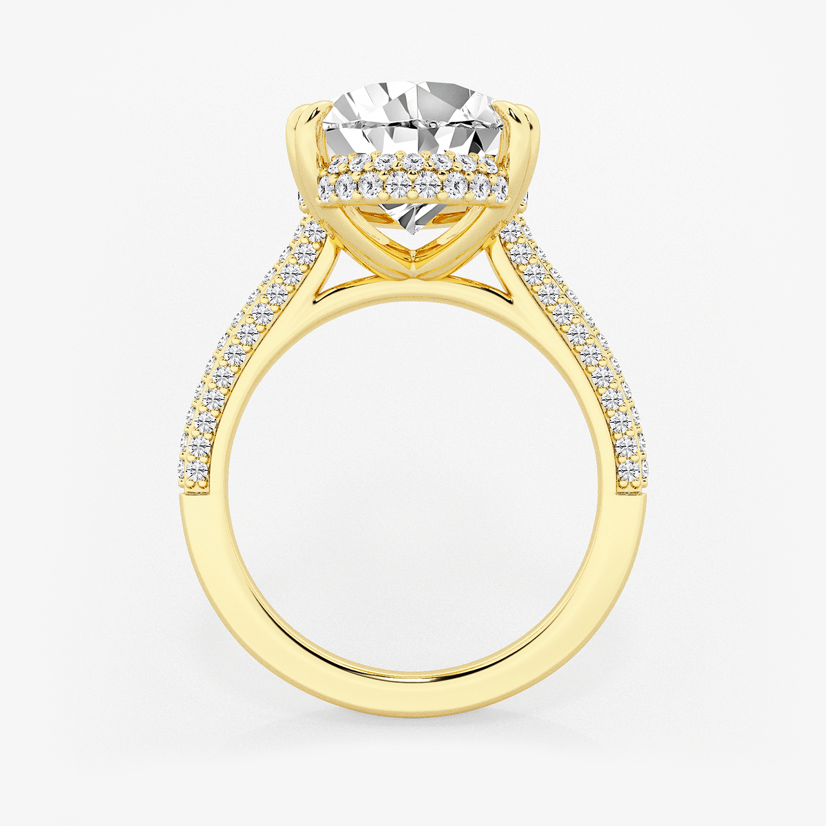 Additional Image 1 for  6 1/2 ctw Pear Lab Grown Diamond Double Prong Hidden Halo Engagement Ring