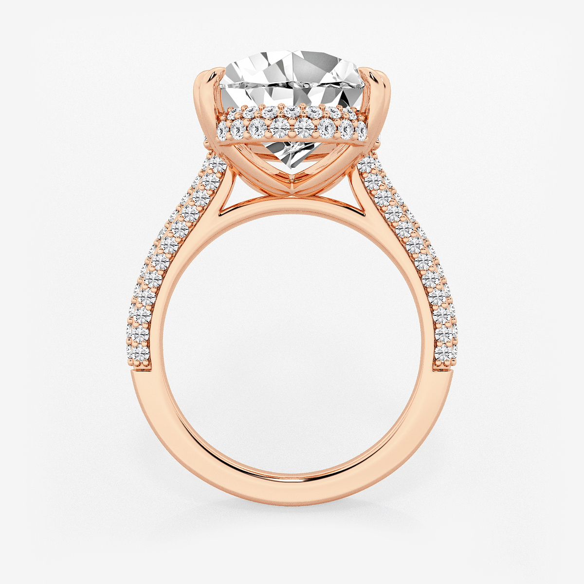 Additional Image 1 for  8 3/4 ctw Pear Lab Grown Diamond Double Prong Hidden Halo Engagement Ring
