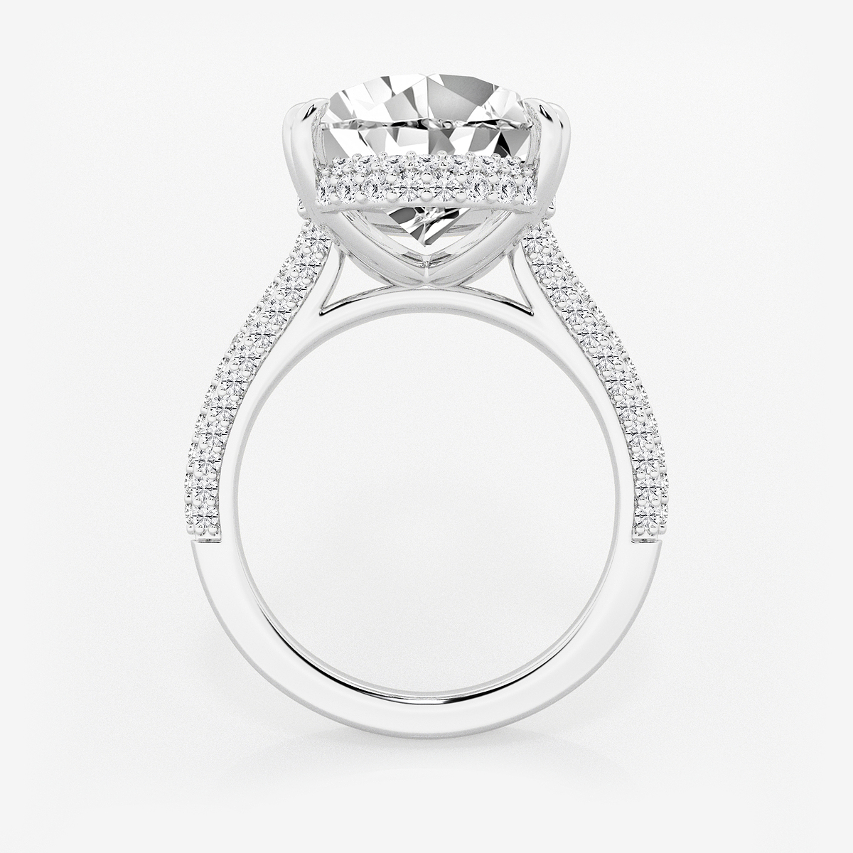 Additional Image 1 for  8 3/4 ctw Pear Lab Grown Diamond Double Prong Hidden Halo Engagement Ring