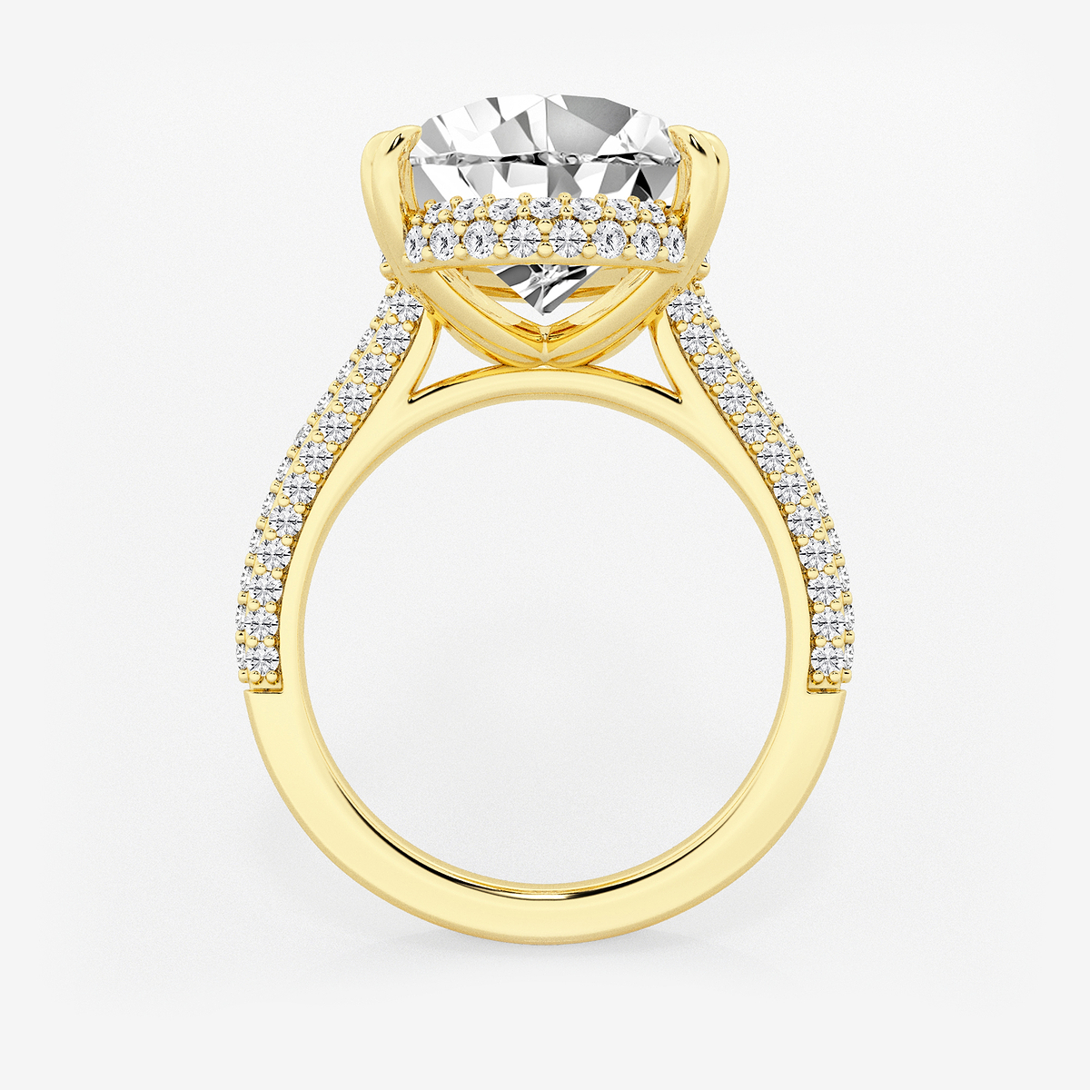 Additional Image 1 for  8 3/4 ctw Pear Lab Grown Diamond Double Prong Hidden Halo Engagement Ring