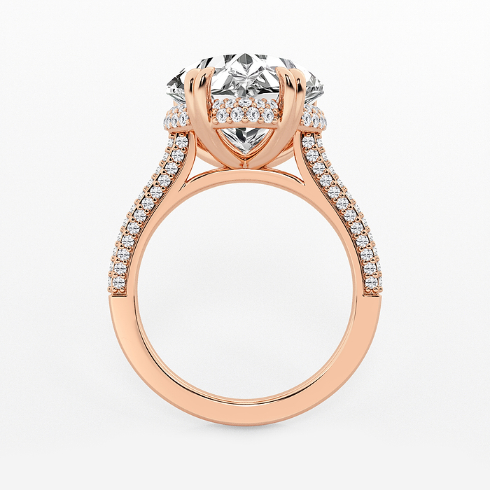 Lyra - 6 1/2 ctw Heart Lab Grown Diamond Double Prong Hidden Halo Engagement Ring