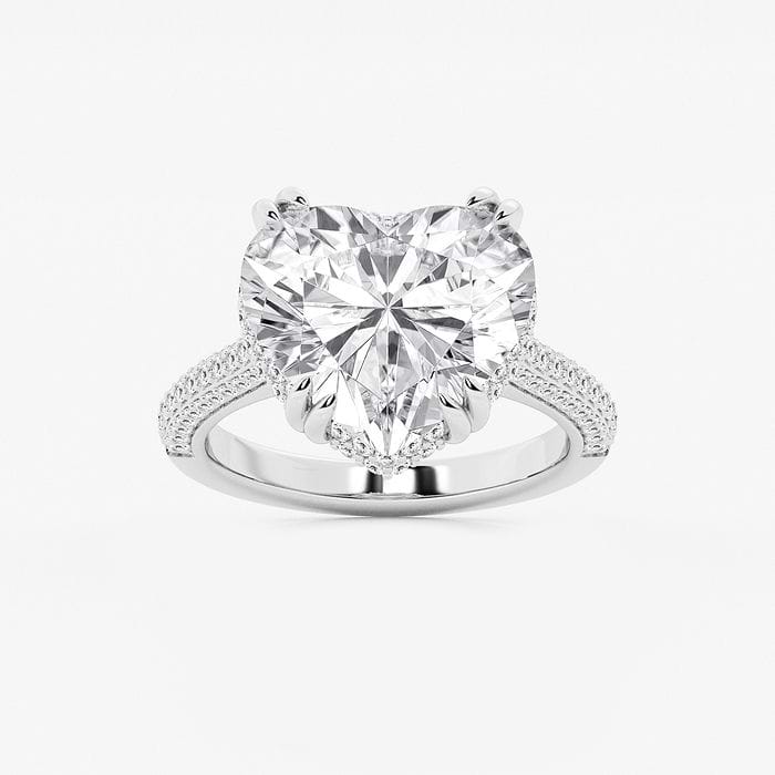 Badgley Mischka Double Prong Heart Halo Engagement Ring