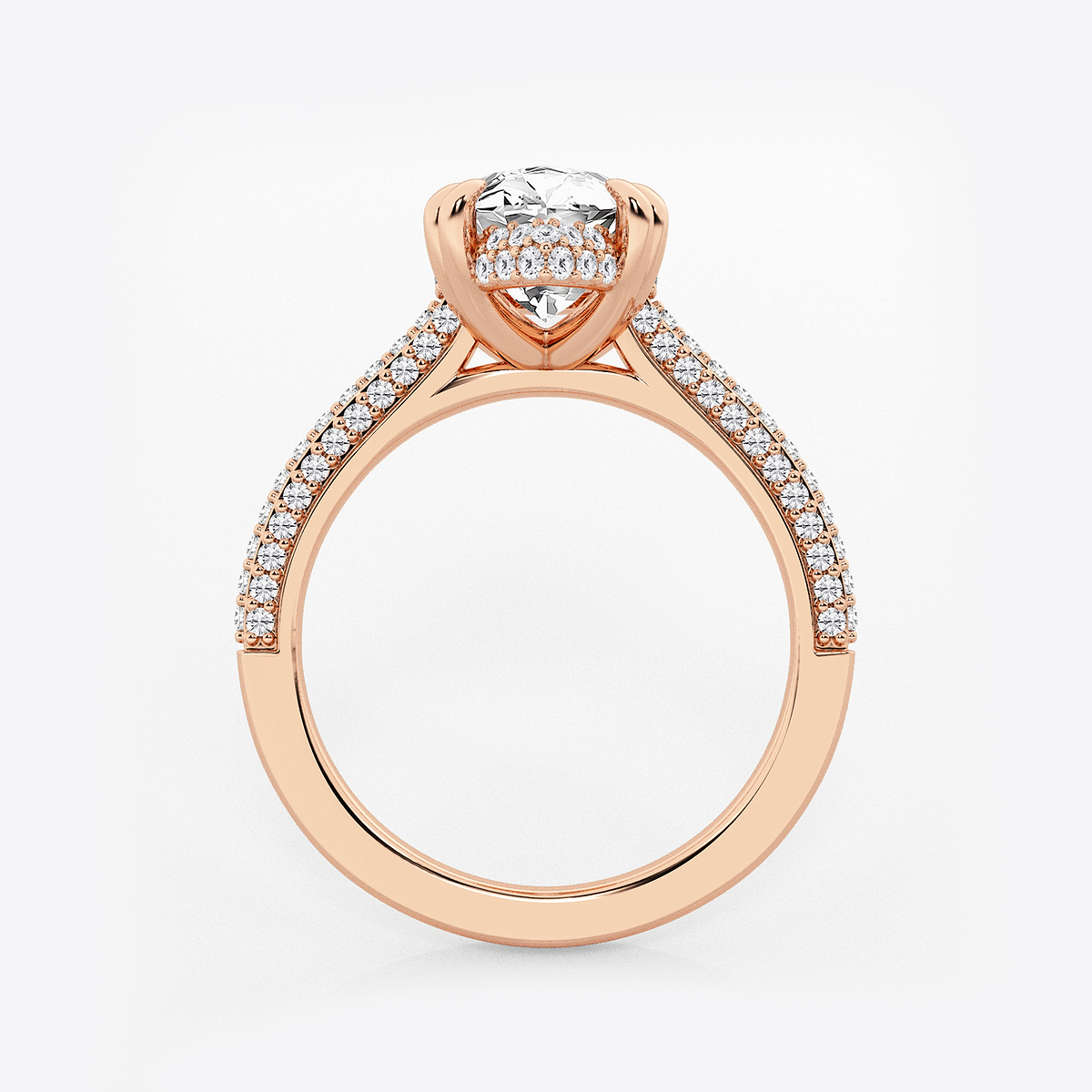 Additional Image 1 for  3 1/2 ctw Marquise Lab Grown Diamond Double Prong Hidden Halo Engagement Ring
