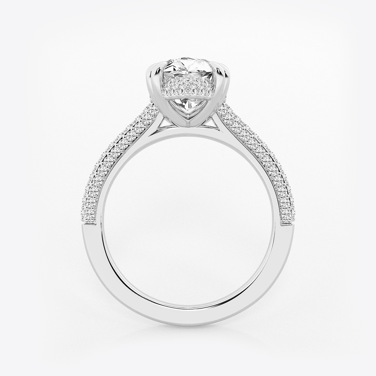 Additional Image 1 for  3 1/2 ctw Marquise Lab Grown Diamond Double Prong Hidden Halo Engagement Ring