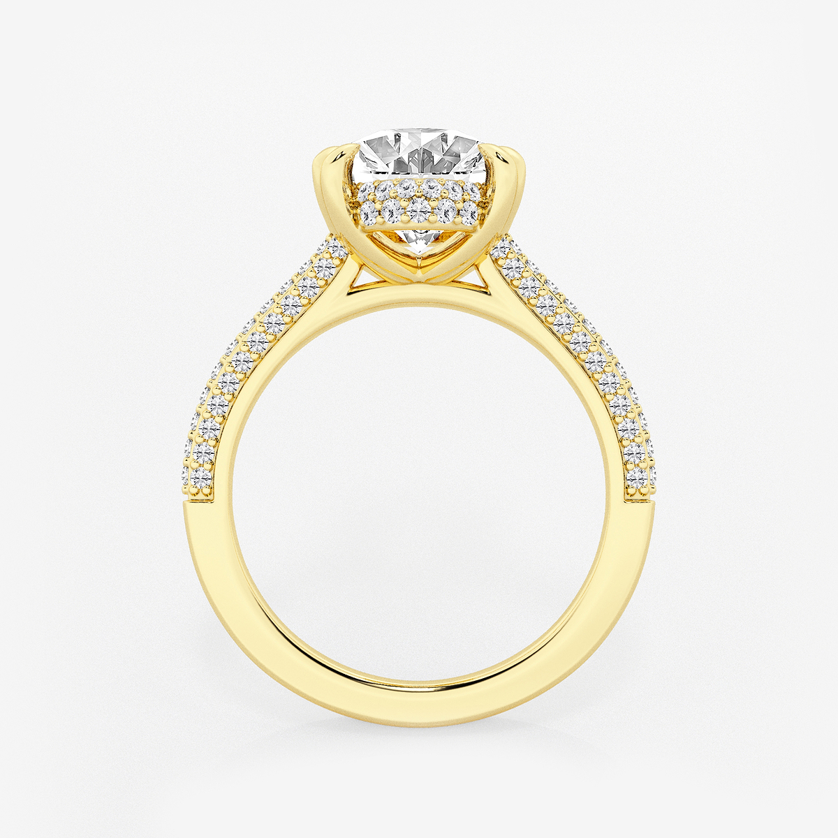 Additional Image 1 for  3 1/2 ctw Oval Lab Grown Diamond Double Prong Hidden Halo Engagement Ring