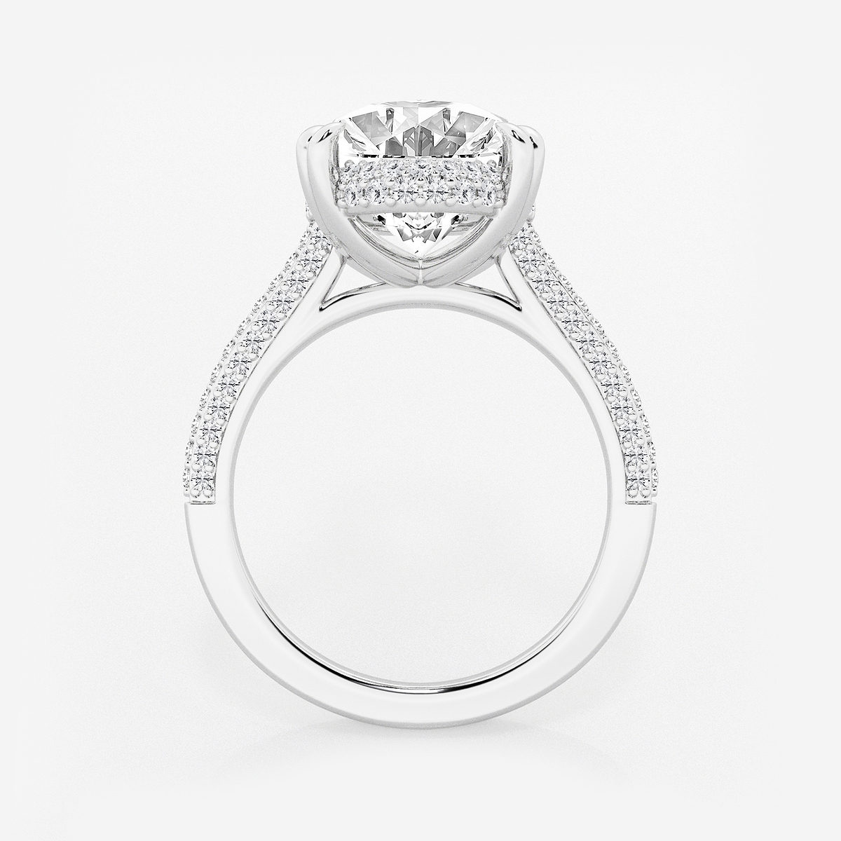 Additional Image 1 for  6 1/2 ctw Oval Lab Grown Diamond Double Prong Hidden Halo Engagement Ring