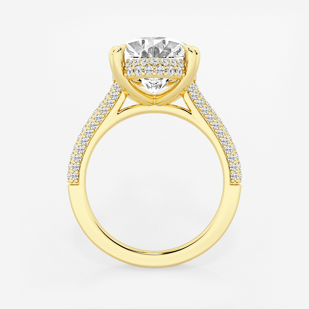Additional Image 1 for  6 1/2 ctw Oval Lab Grown Diamond Double Prong Hidden Halo Engagement Ring