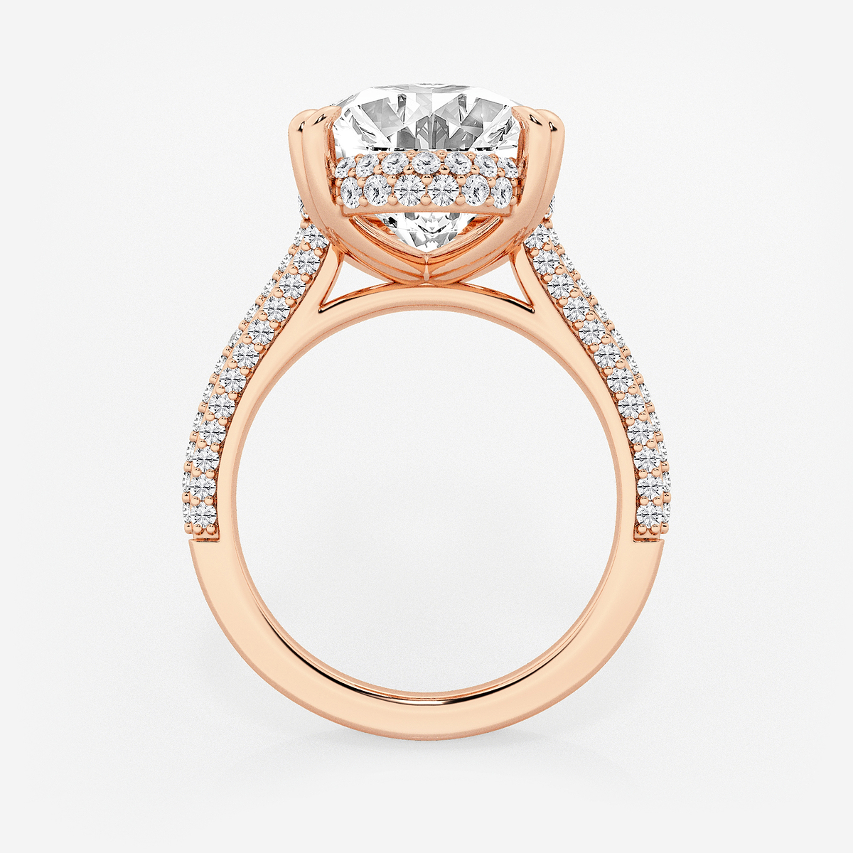 Additional Image 1 for  8 3/4 ctw Oval Lab Grown Diamond Double Prong Hidden Halo Engagement Ring