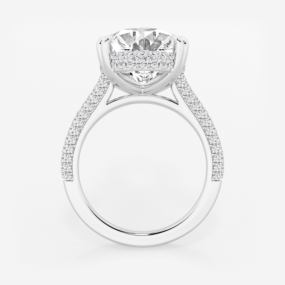 Additional Image 1 for  8 3/4 ctw Oval Lab Grown Diamond Double Prong Hidden Halo Engagement Ring