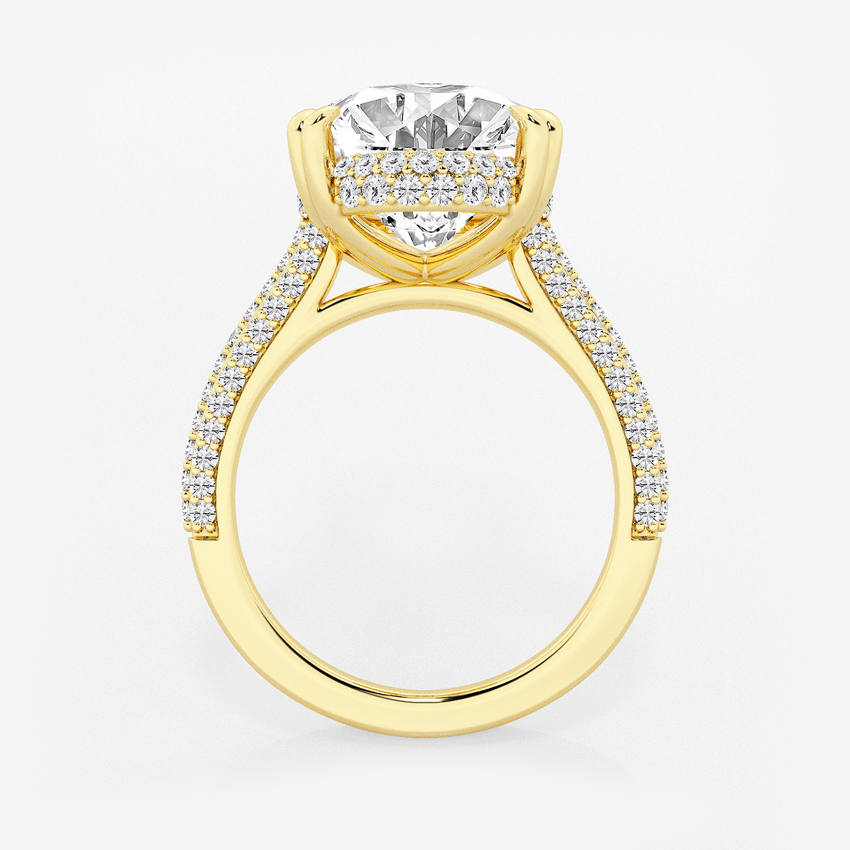 Additional Image 1 for  8 3/4 ctw Oval Lab Grown Diamond Double Prong Hidden Halo Engagement Ring