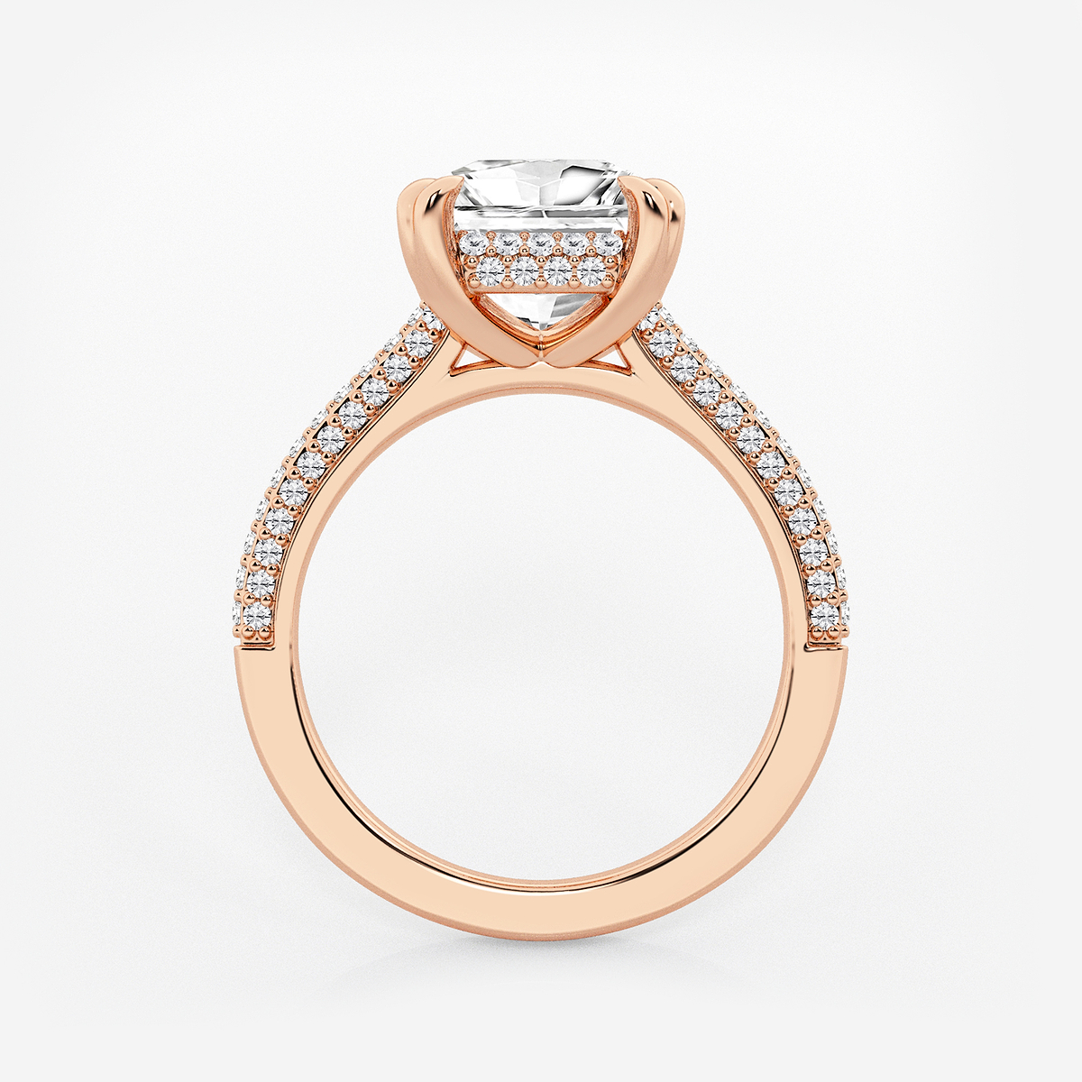 Additional Image 1 for  3 1/2 ctw Princess Lab Grown Diamond Double Prong Hidden Halo Engagement Ring