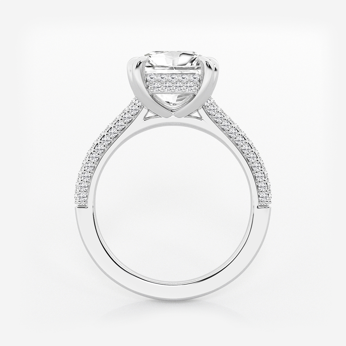 Additional Image 1 for  3 1/2 ctw Princess Lab Grown Diamond Double Prong Hidden Halo Engagement Ring
