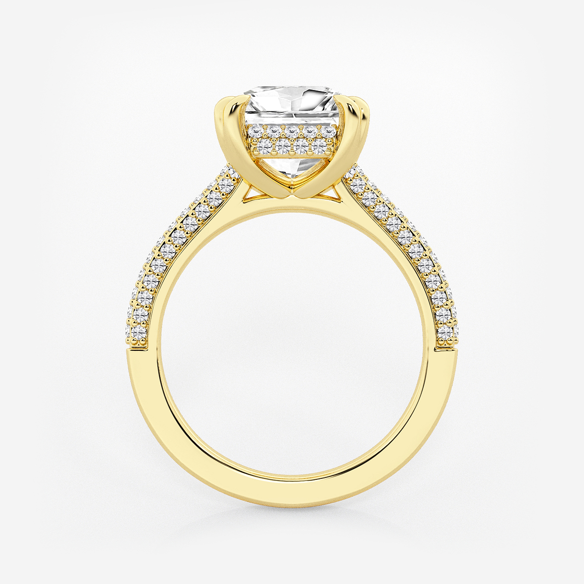 Additional Image 1 for  3 1/2 ctw Princess Lab Grown Diamond Double Prong Hidden Halo Engagement Ring