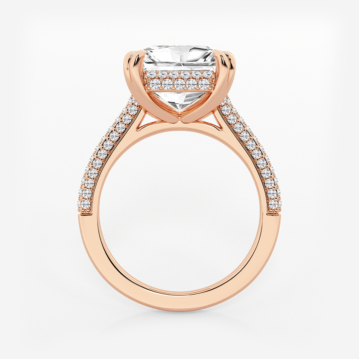 Additional Image 1 for  6 1/2 ctw Princess Lab Grown Diamond Double Prong Hidden Halo Engagement Ring